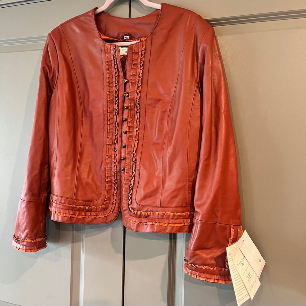 NWT Pamela McCoy Collections Genuine Leather Jacket